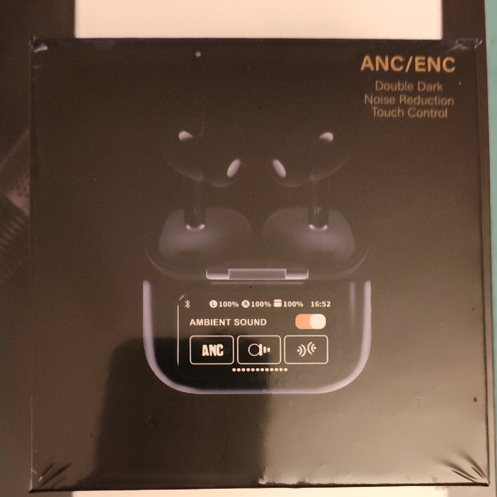 Black Wireless Earbuds with ANC/ENC
